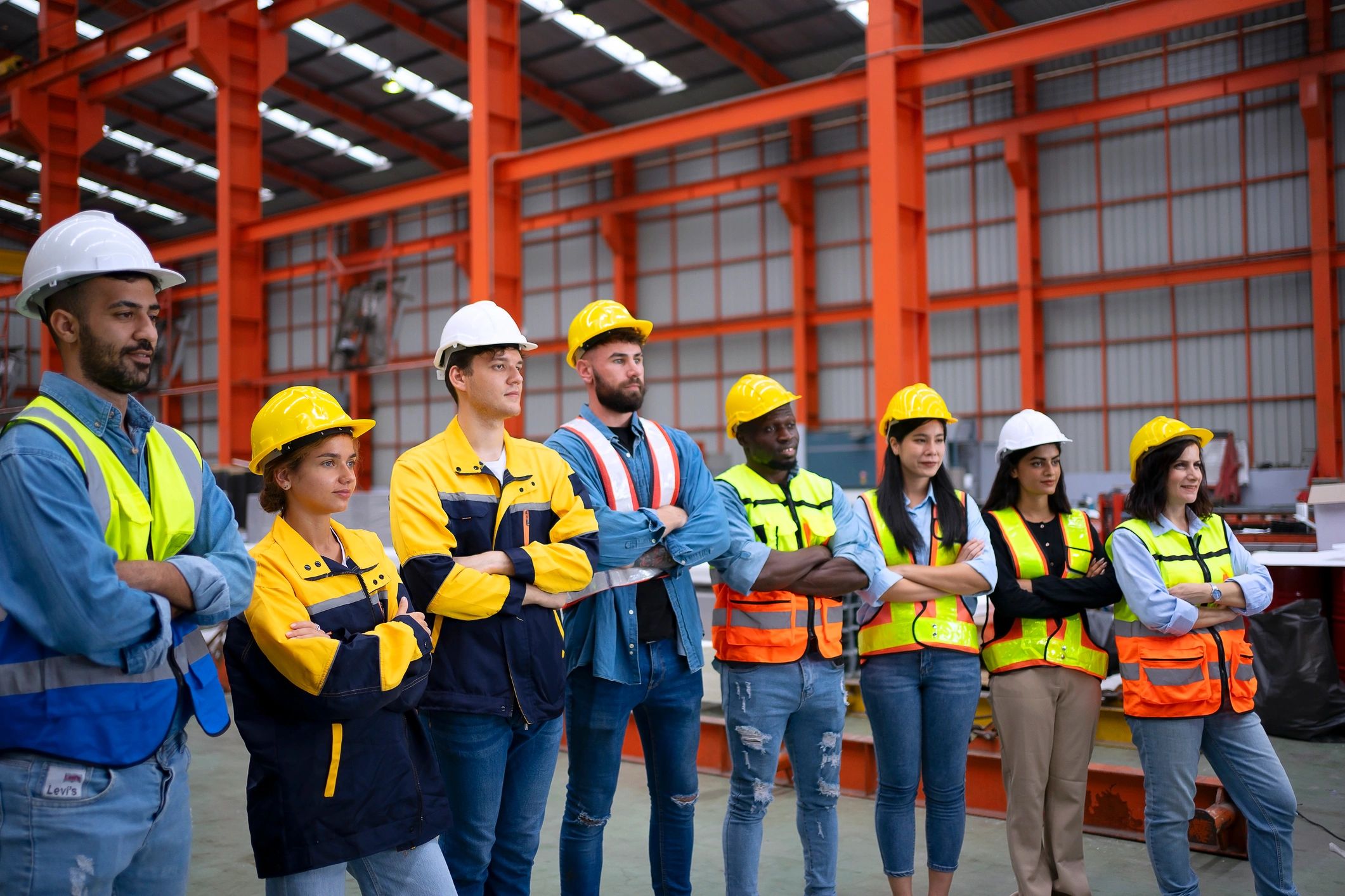 Factory professional reviewing manufacturing operations